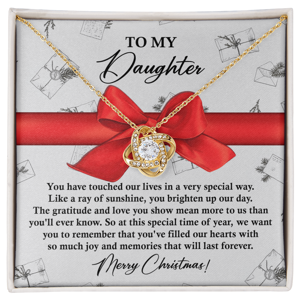 To My Daughter – You've Touched Our Lives in a Very Special Way Christmas Necklace Gift of Love & Gratitude