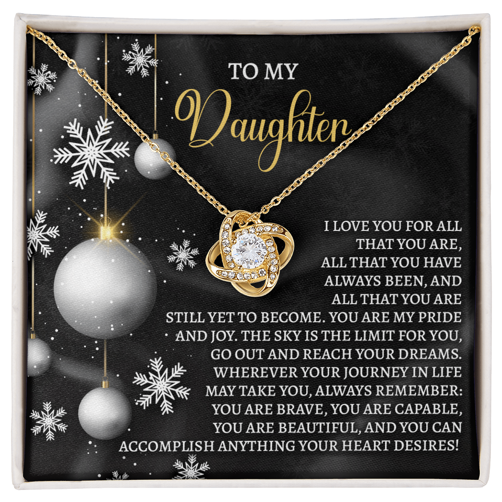 To My Daughter – You Are My Pride and Joy, Reach Your Dreams, Inspirational Christmas Gift Necklace