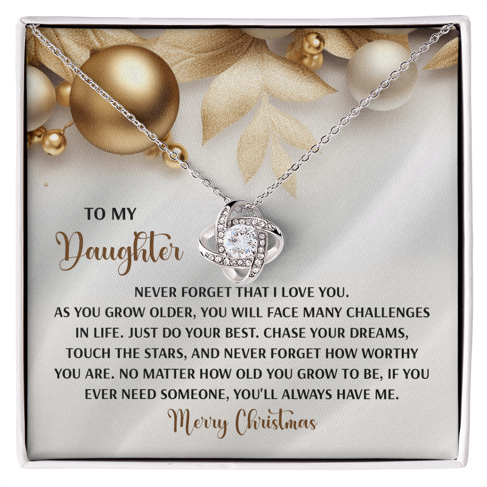 To My Daughter, Never Forget How Worthy You Are – Merry Christmas Necklace Gift