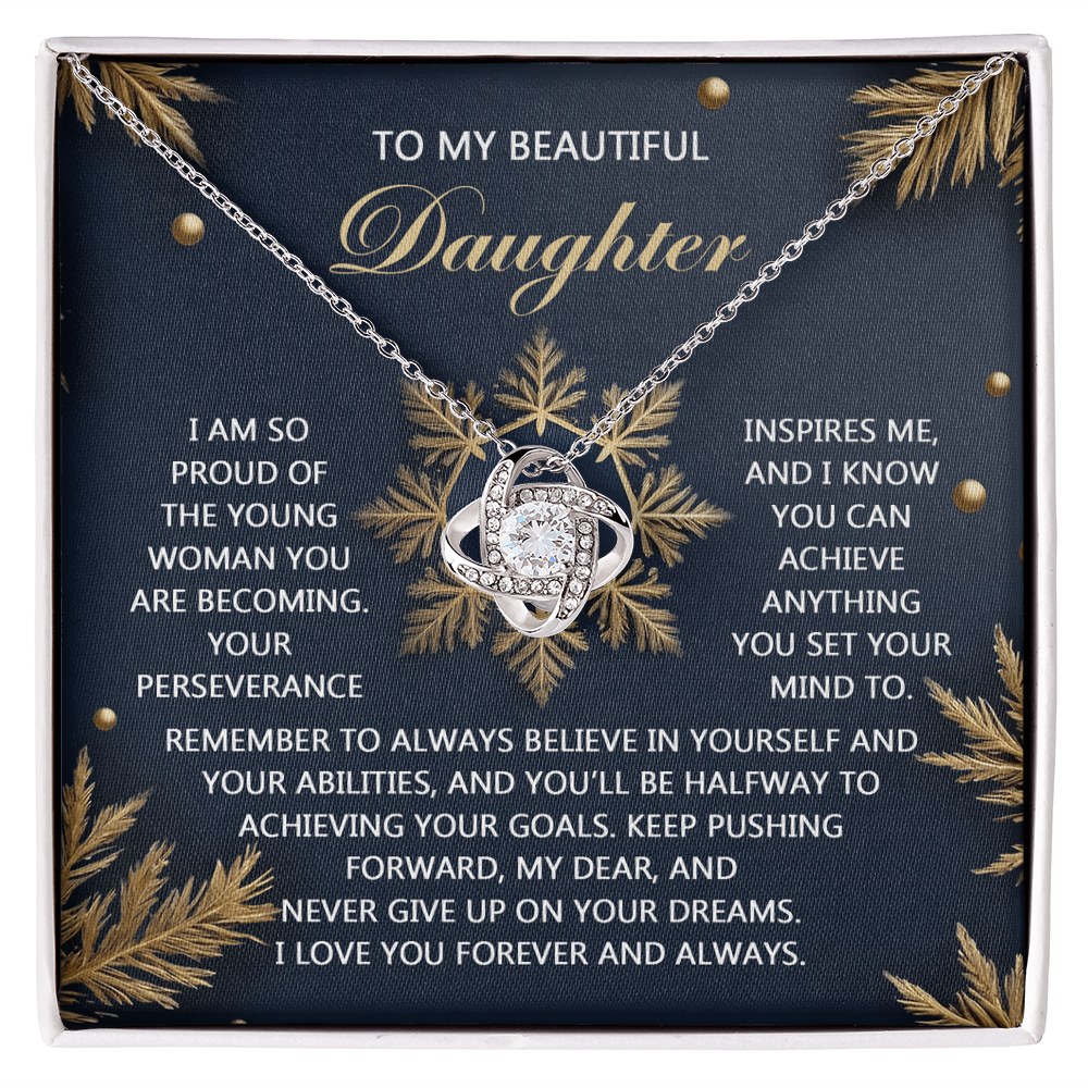 To My Beautiful Daughter – Proud of the Young Woman You're Becoming, Christmas Necklace Gift