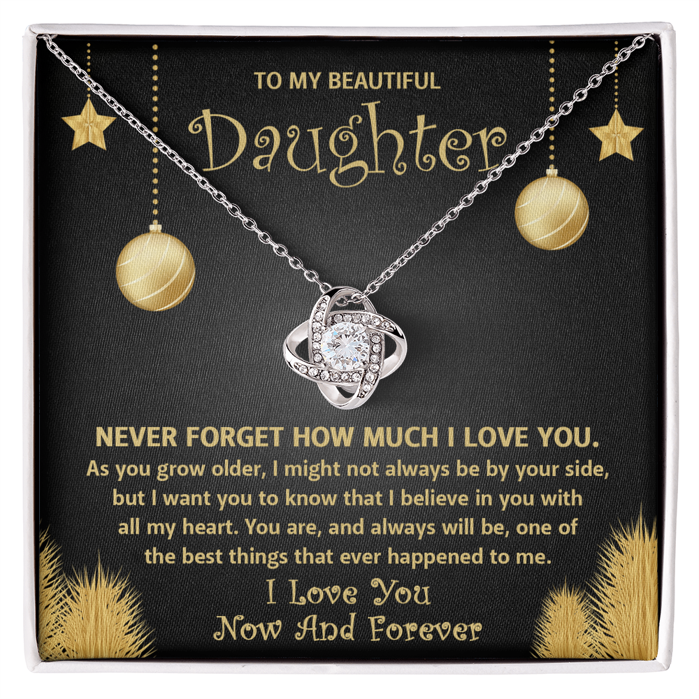 To My Beautiful Daughter Necklace – Never Forget How Much I Love You – Meaningful Gift from Mom or Dad
