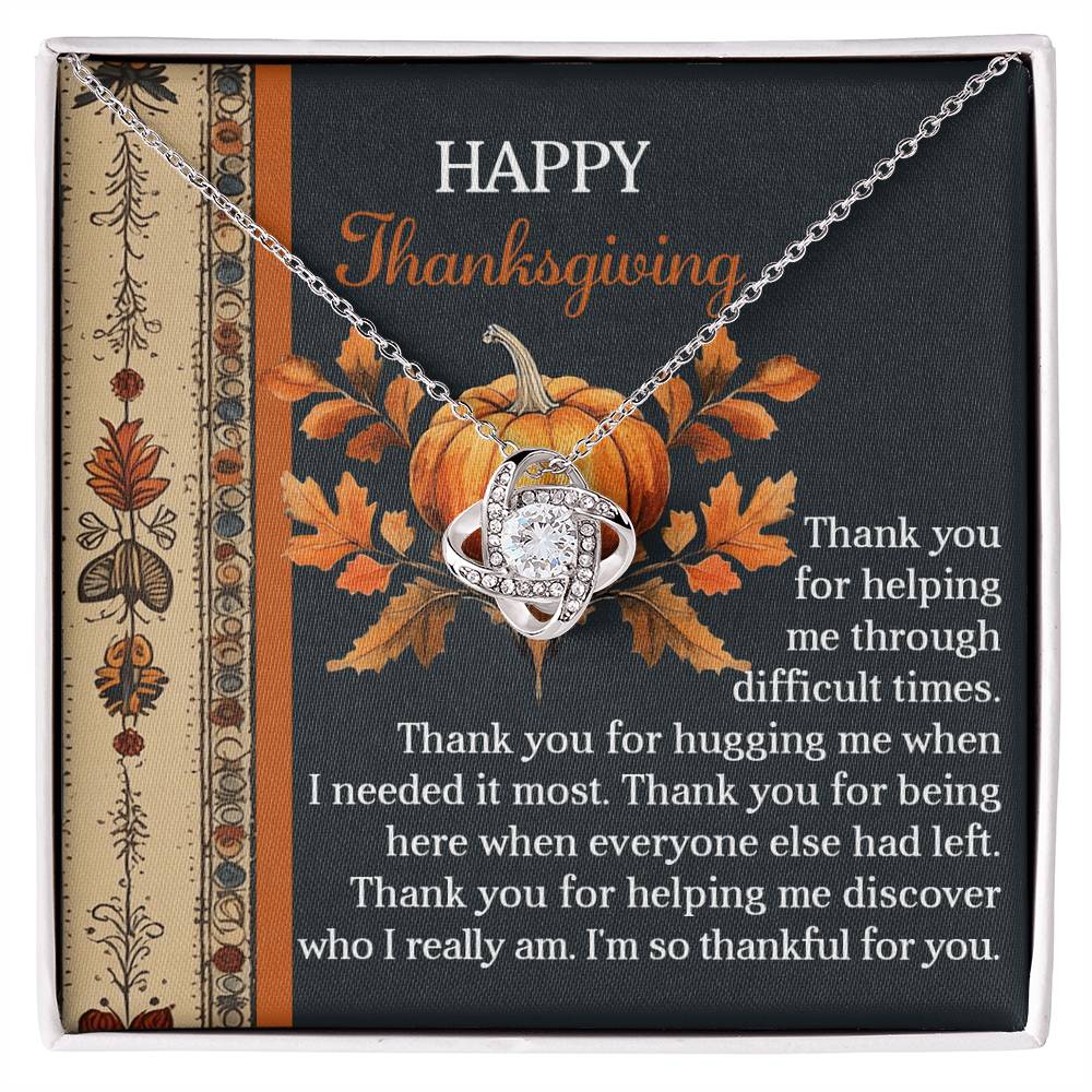 Thanks for Giving Me Your Love – Big Hug Thanksgiving Gift for Her - Love Knot Necklace