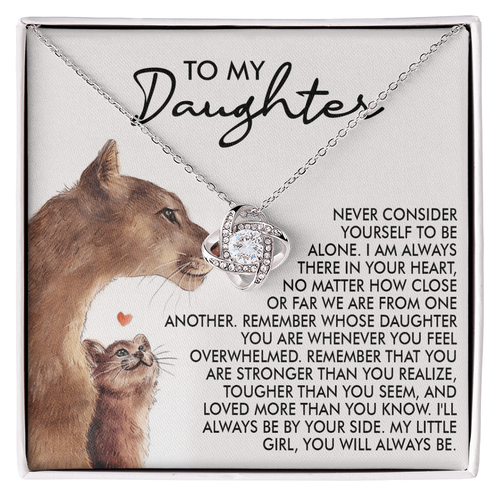 To My Daughter Love Knot Necklace – From Mom, A Symbol of Unconditional Love, Strength & Forever Bond