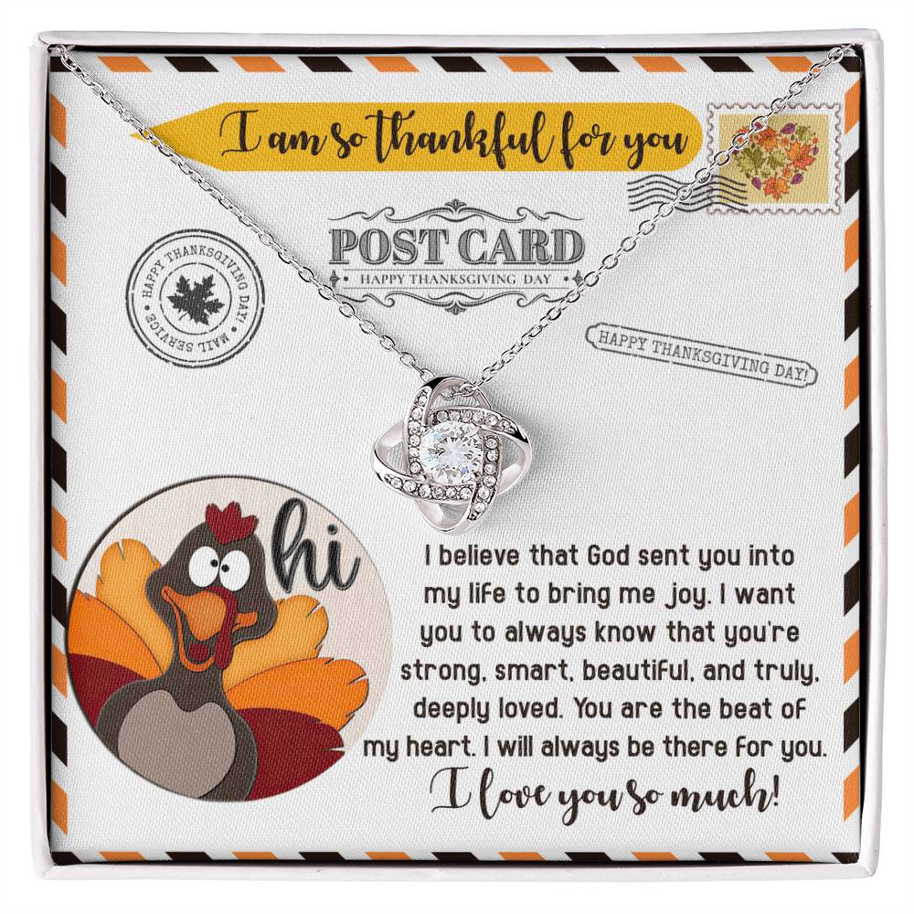 You Are the Beat of My Heart Love Knot Necklace – Thanksgiving Gift for Her