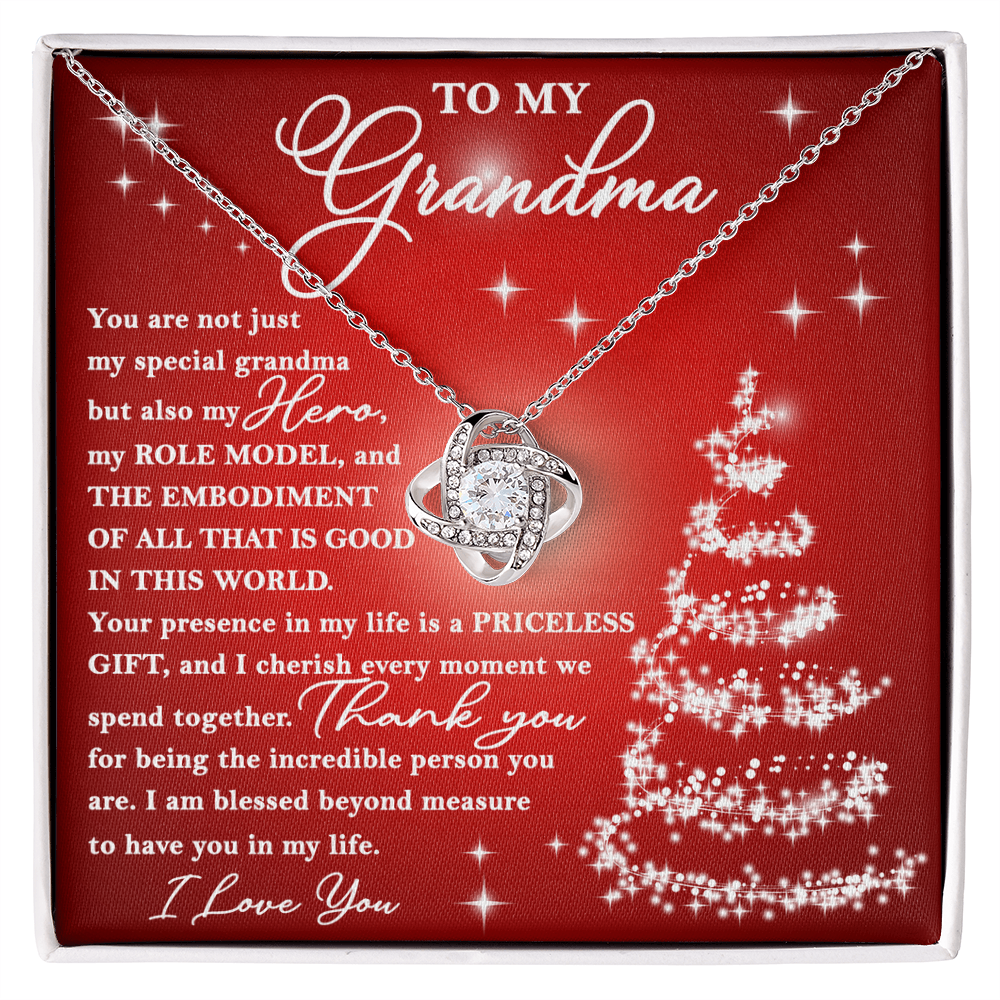 To My Grandma “My Hero” Christmas Message Card with Necklace | Heartfelt Holiday Gift for Grandmother | Sentimental Keepsake