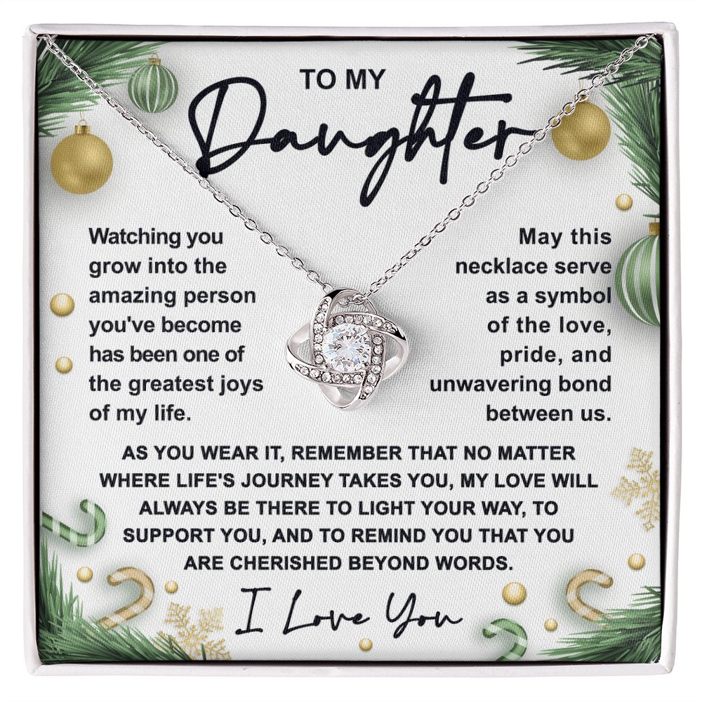 To My Daughter Necklace – Symbol of Love, Pride & Unbreakable Bond – Meaningful Christmas Gift from Mom or Dad