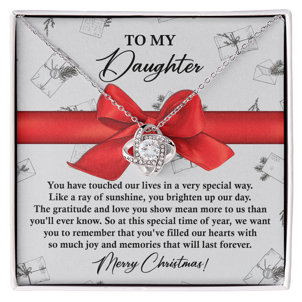 To My Daughter – You've Touched Our Lives in a Very Special Way Christmas Necklace Gift of Love & Gratitude