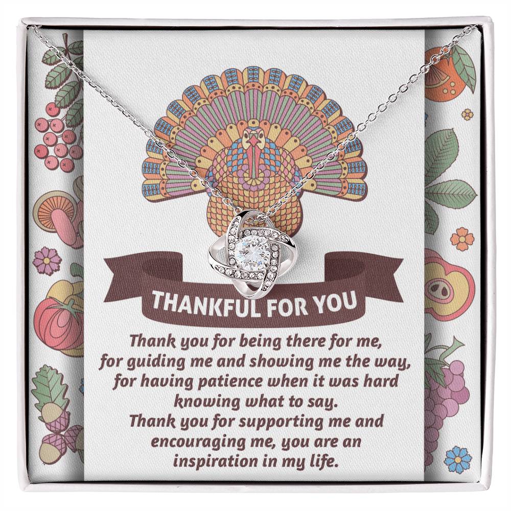Thank You for Always Being There Love Knot Necklace – Heartfelt Thanksgiving Gift for Her