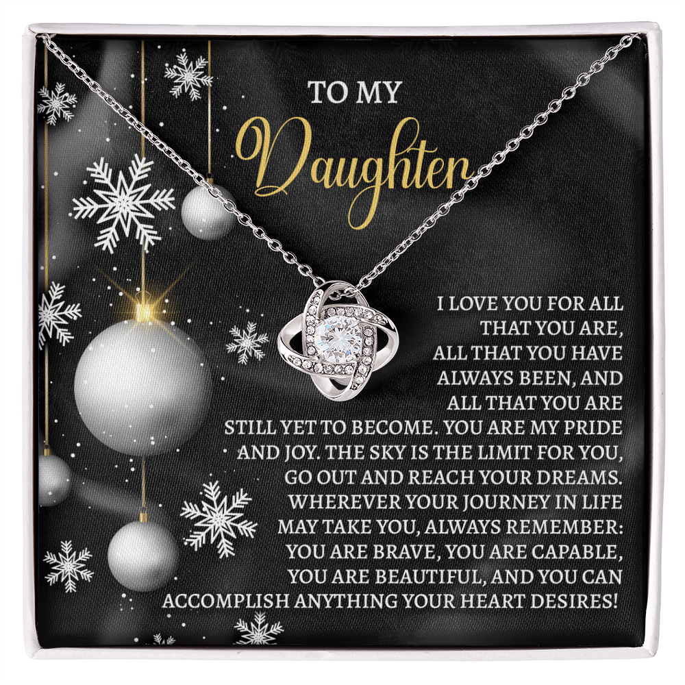 To My Daughter – You Are My Pride and Joy, Reach Your Dreams, Inspirational Christmas Gift Necklace