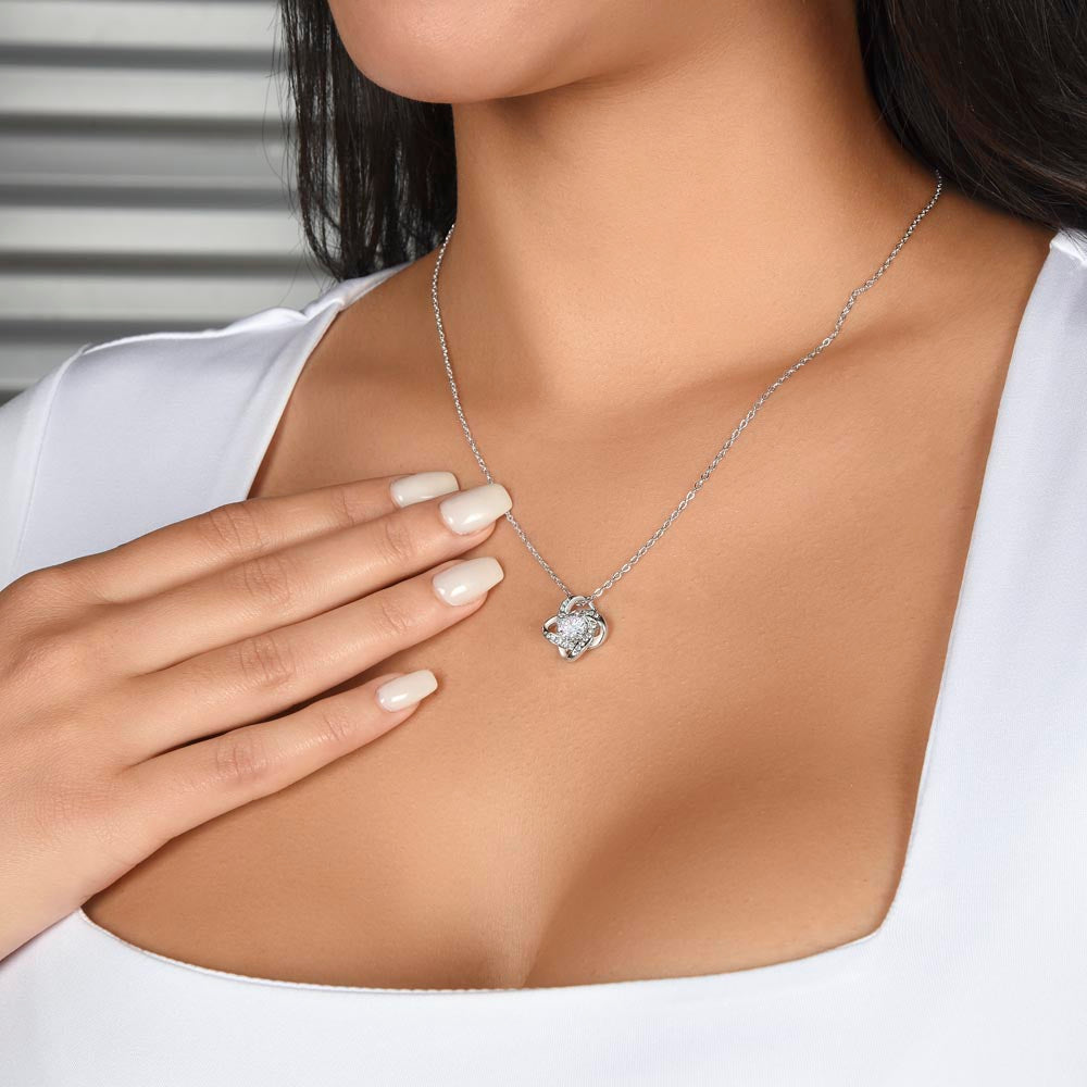 Thankful to Have You by My Side Love Knot Necklace – Thanksgiving Gift for Her