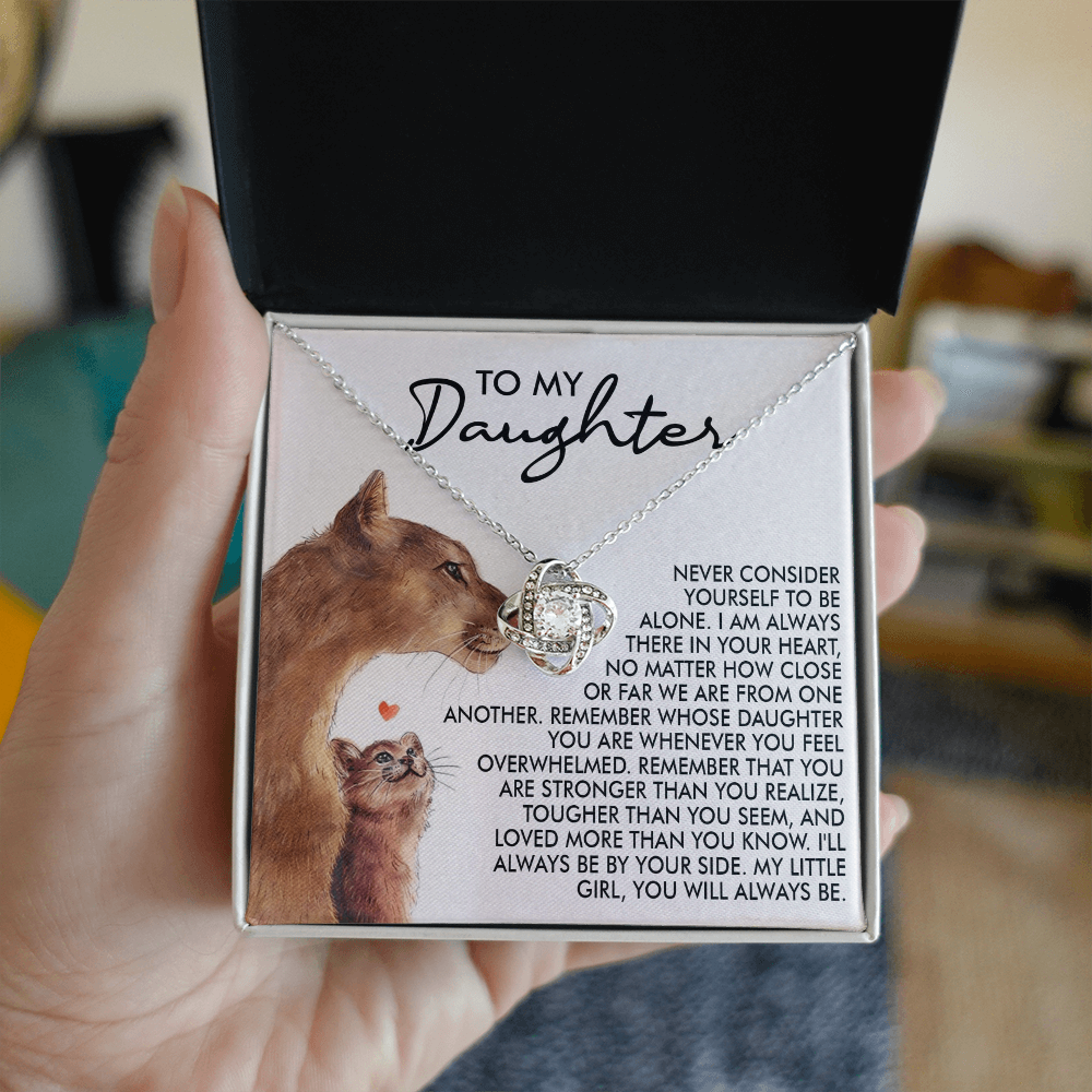 To My Daughter Love Knot Necklace – From Mom, A Symbol of Unconditional Love, Strength & Forever Bond