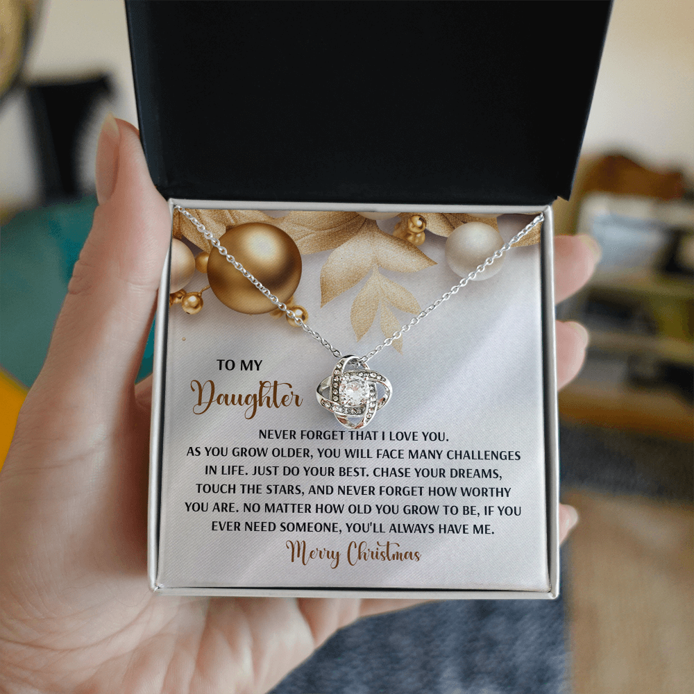 To My Daughter, Never Forget How Worthy You Are – Merry Christmas Necklace Gift