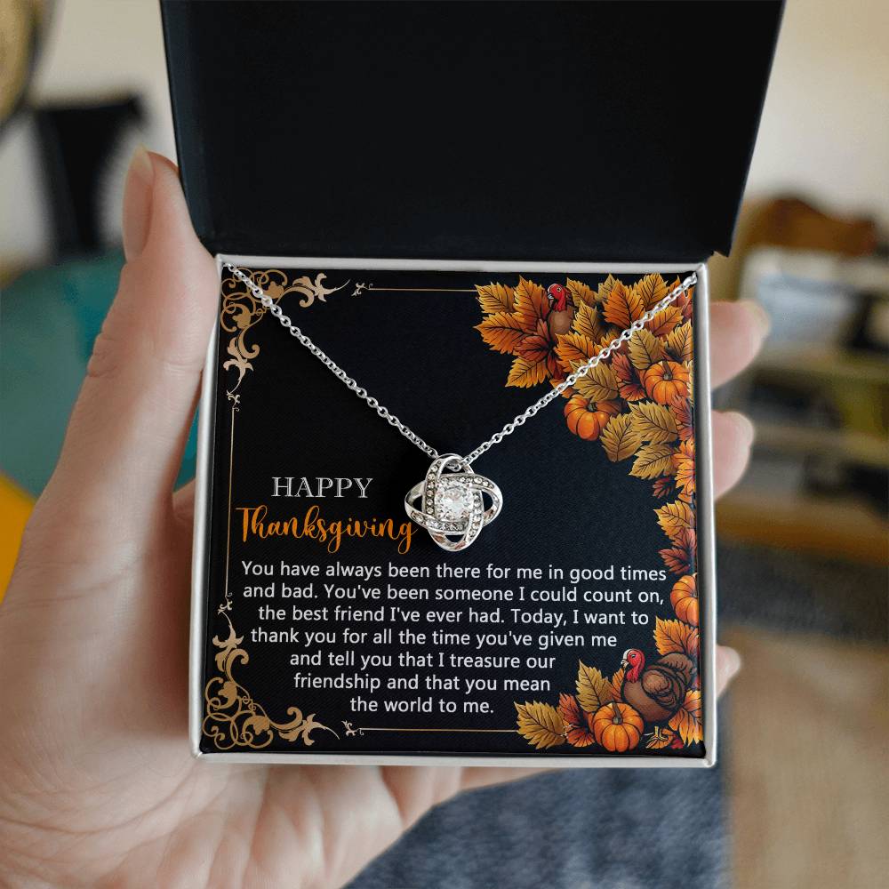 To the Friend I Can Always Count On Love Knot Necklace – Gold or Silver Thanksgiving Gift