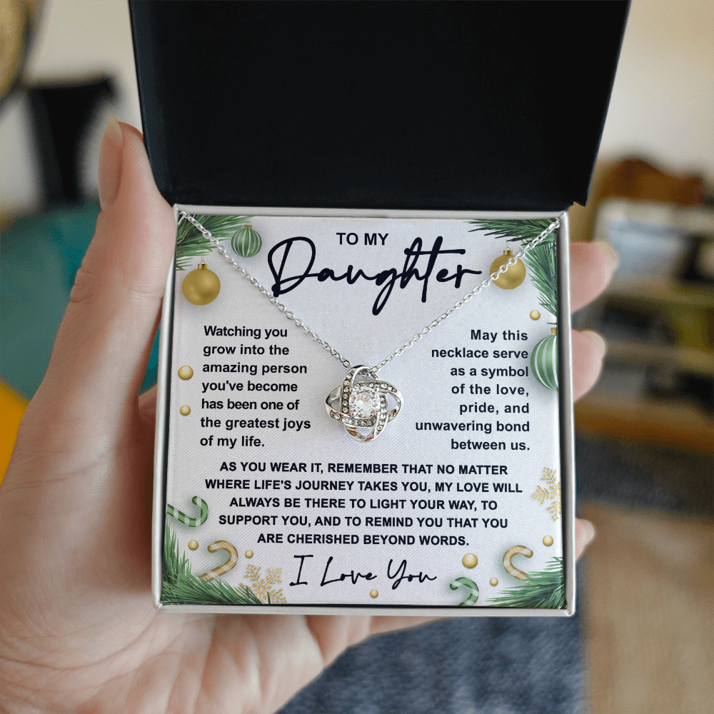 To My Daughter Necklace – Symbol of Love, Pride & Unbreakable Bond – Meaningful Christmas Gift from Mom or Dad