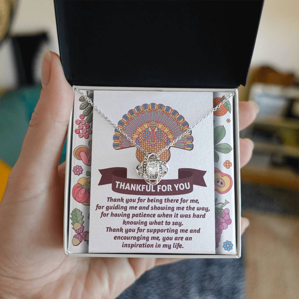 Thank You for Always Being There Love Knot Necklace – Heartfelt Thanksgiving Gift for Her