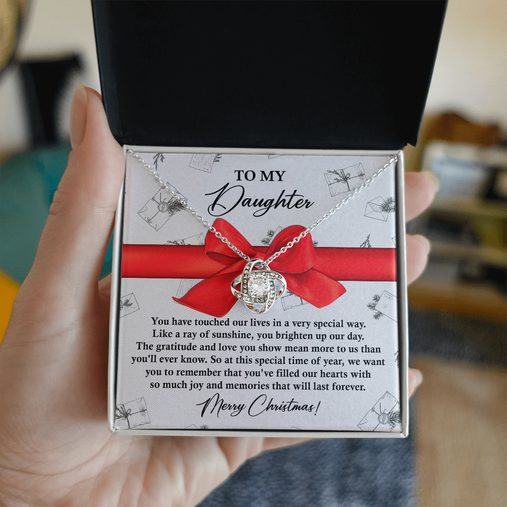 To My Daughter – You've Touched Our Lives in a Very Special Way Christmas Necklace Gift of Love & Gratitude