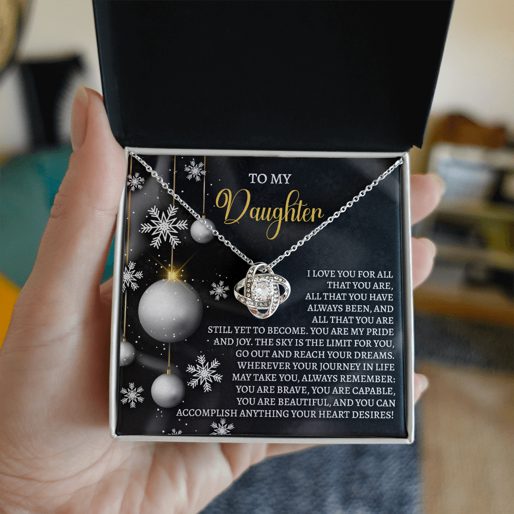To My Daughter – You Are My Pride and Joy, Reach Your Dreams, Inspirational Christmas Gift Necklace