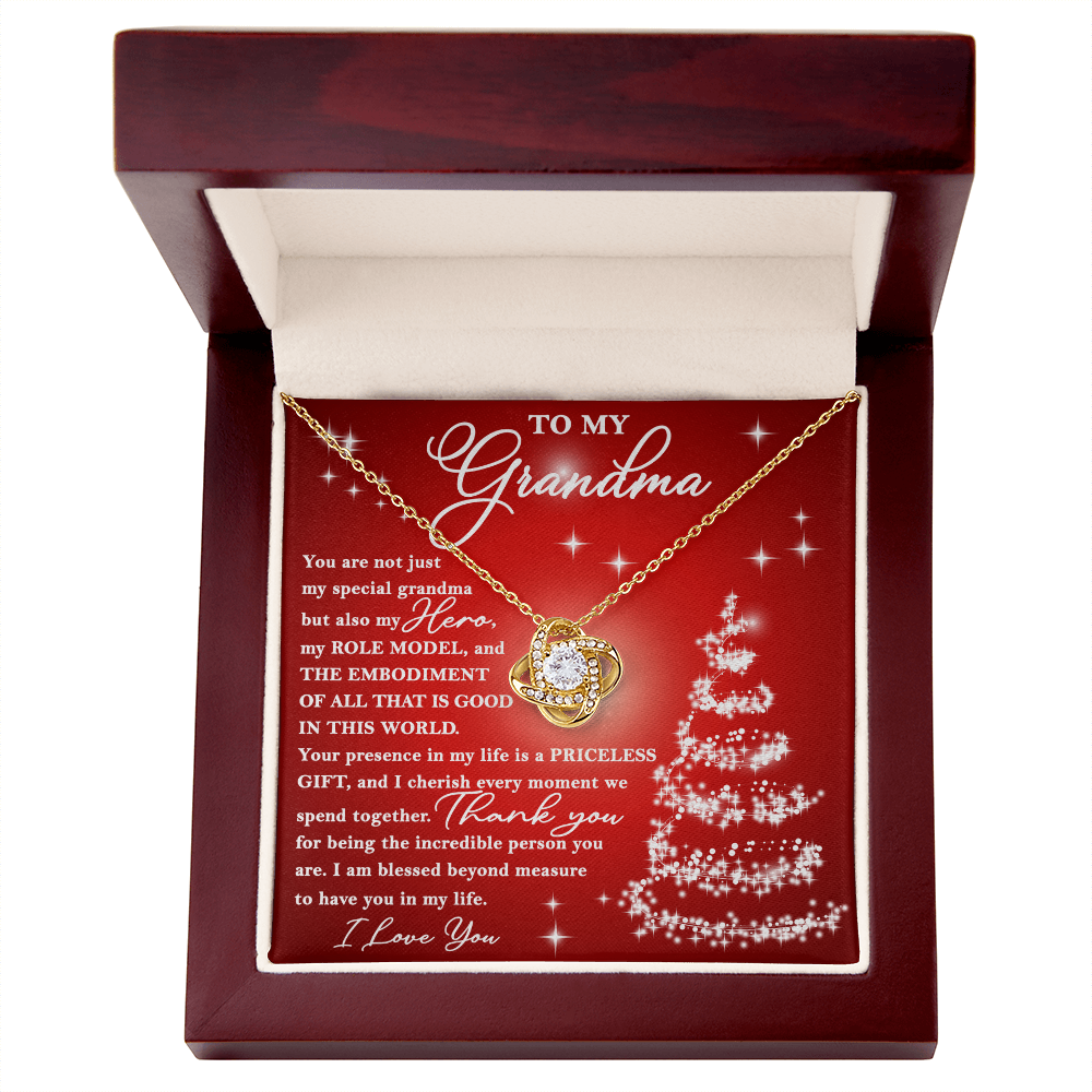 To My Grandma “My Hero” Christmas Message Card with Necklace | Heartfelt Holiday Gift for Grandmother | Sentimental Keepsake