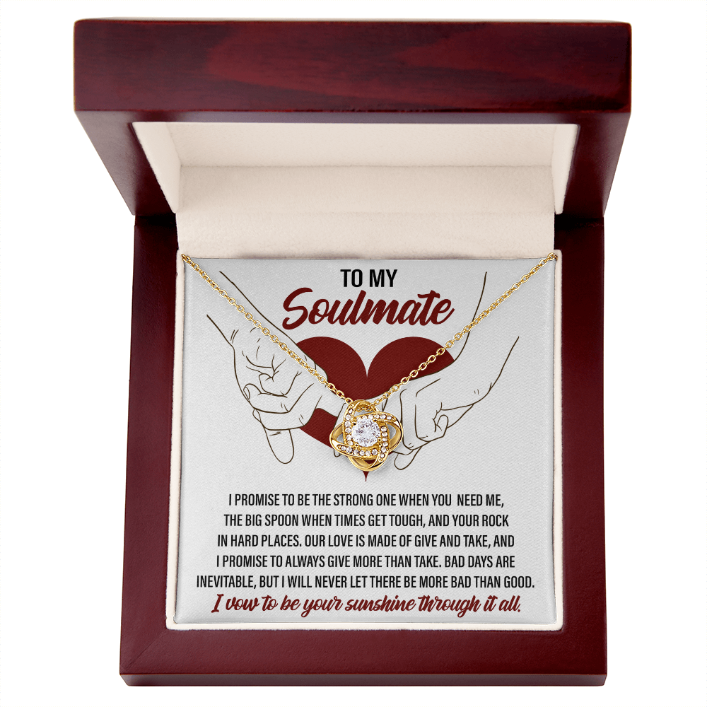 Soulmate Promise Love Knot Necklace with Heartfelt Message Card