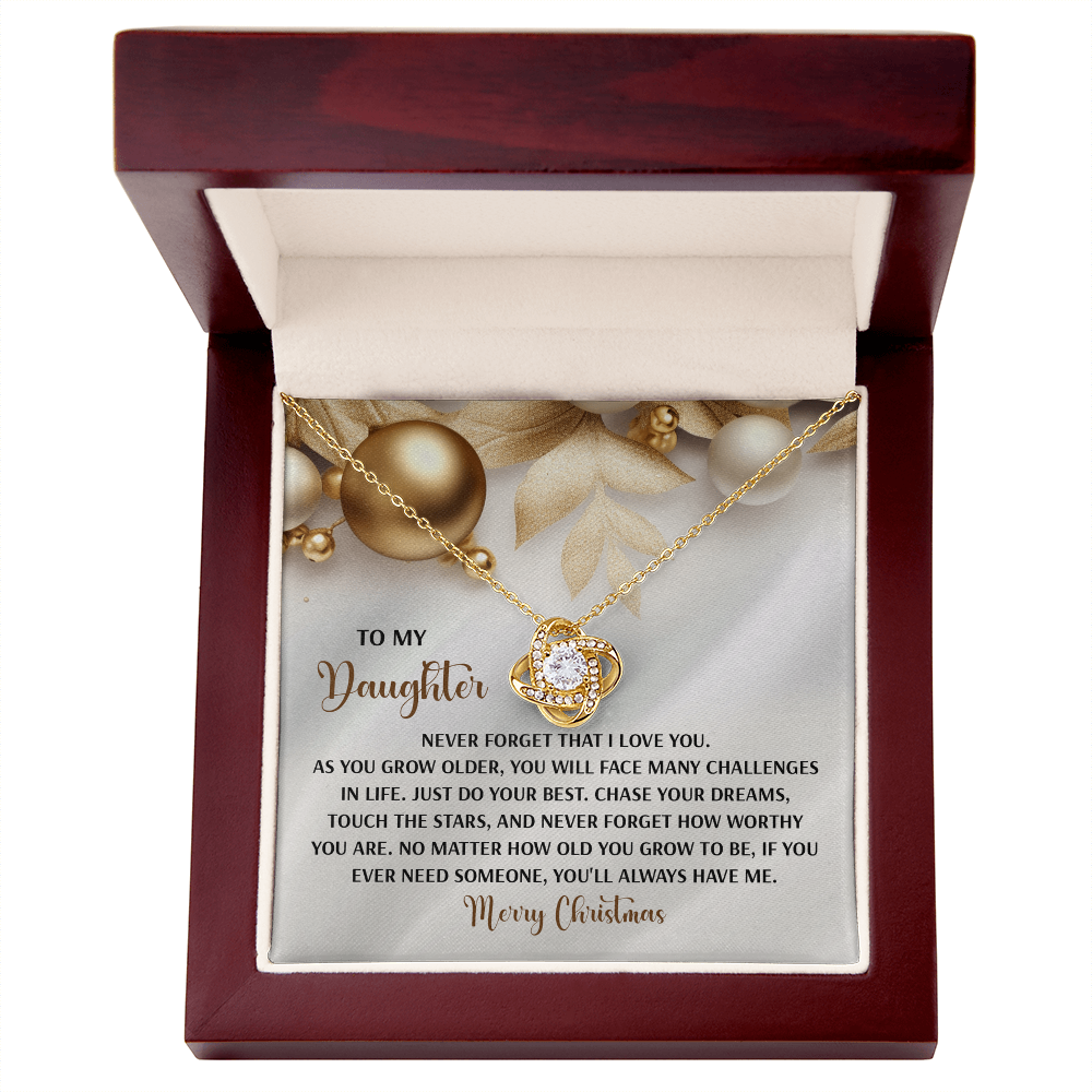 To My Daughter, Never Forget How Worthy You Are – Merry Christmas Necklace Gift