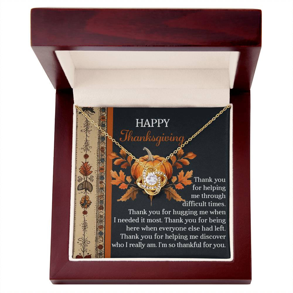 Thanks for Giving Me Your Love – Big Hug Thanksgiving Gift for Her - Love Knot Necklace
