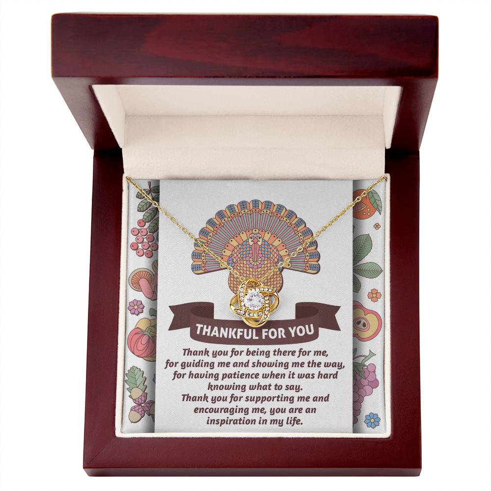 Thank You for Always Being There Love Knot Necklace – Heartfelt Thanksgiving Gift for Her
