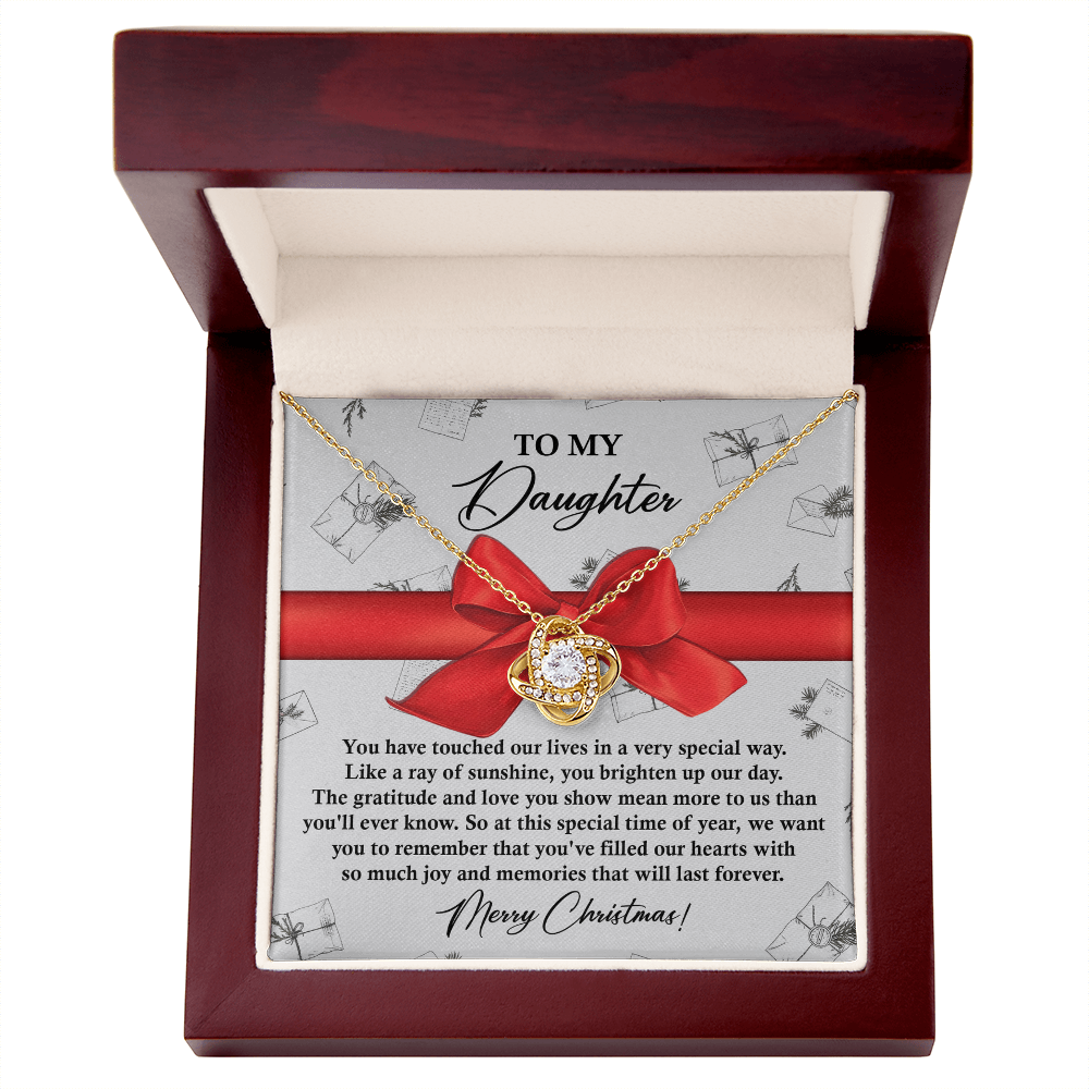 To My Daughter – You've Touched Our Lives in a Very Special Way Christmas Necklace Gift of Love & Gratitude
