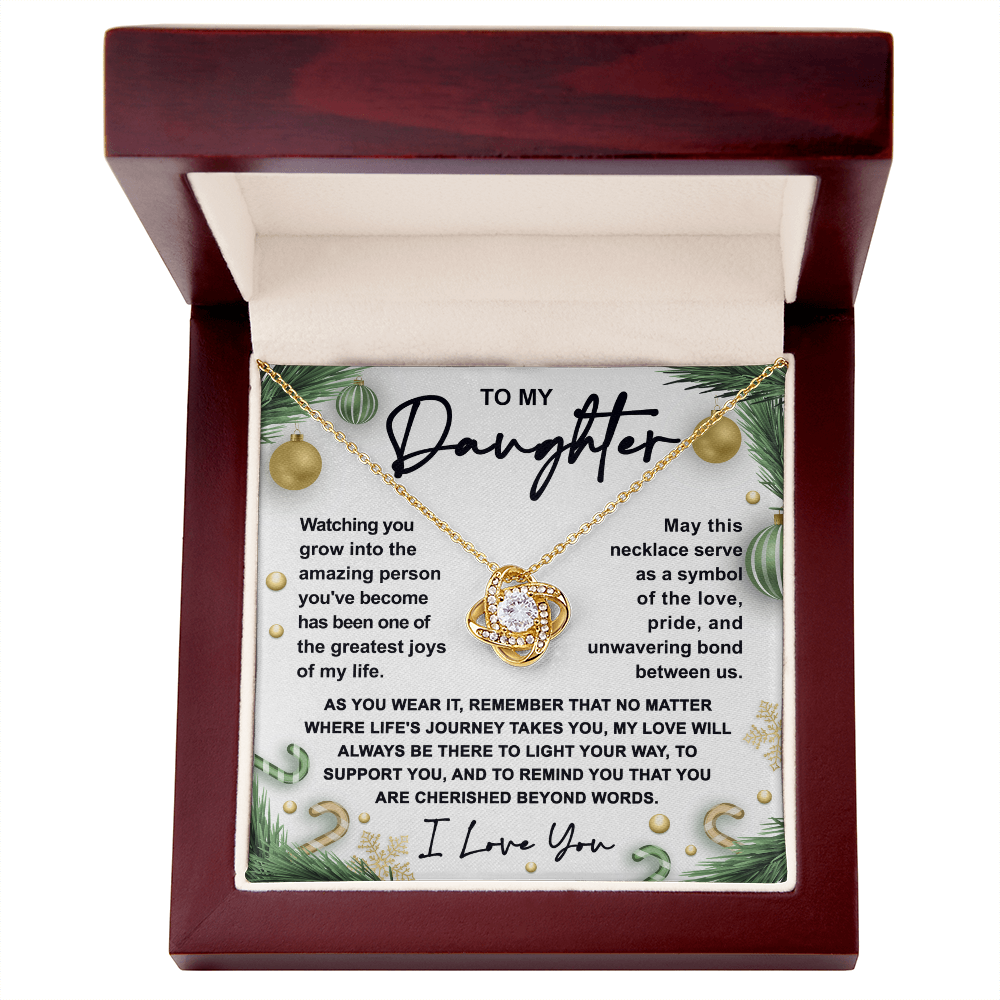 To My Daughter Necklace – Symbol of Love, Pride & Unbreakable Bond – Meaningful Christmas Gift from Mom or Dad