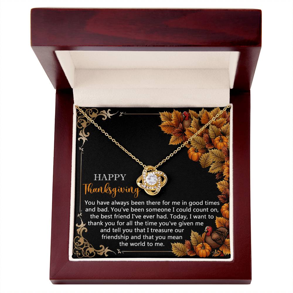 To the Friend I Can Always Count On Love Knot Necklace – Gold or Silver Thanksgiving Gift