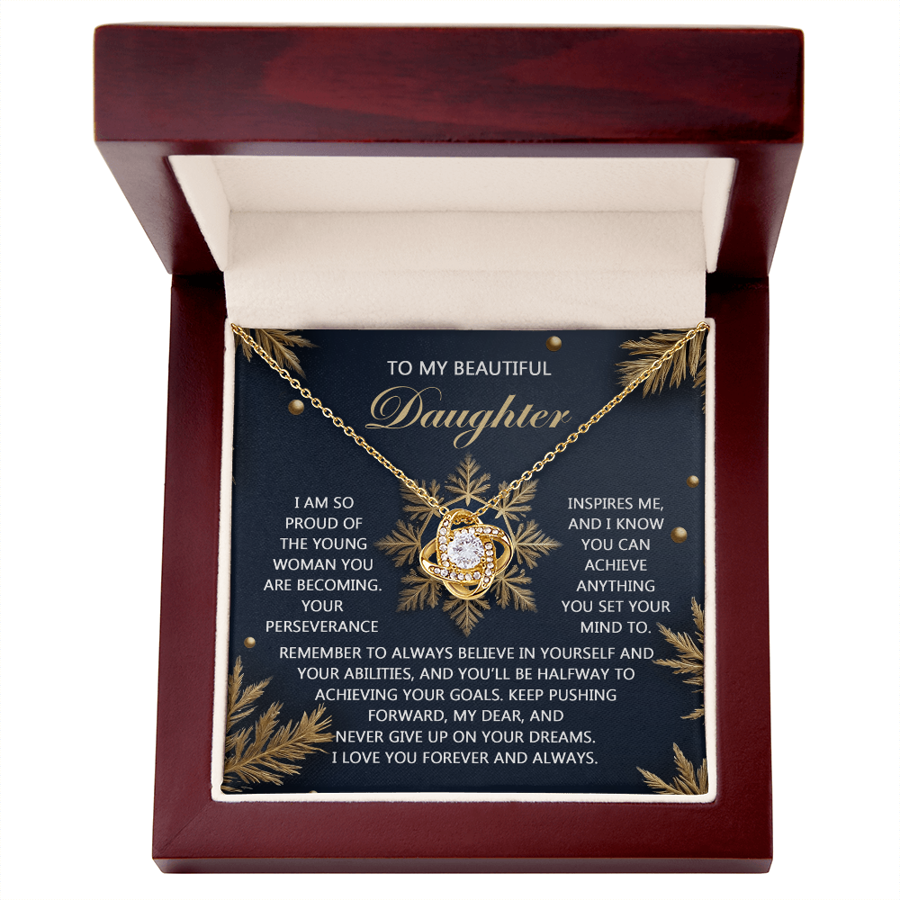 To My Beautiful Daughter – Proud of the Young Woman You're Becoming, Christmas Necklace Gift