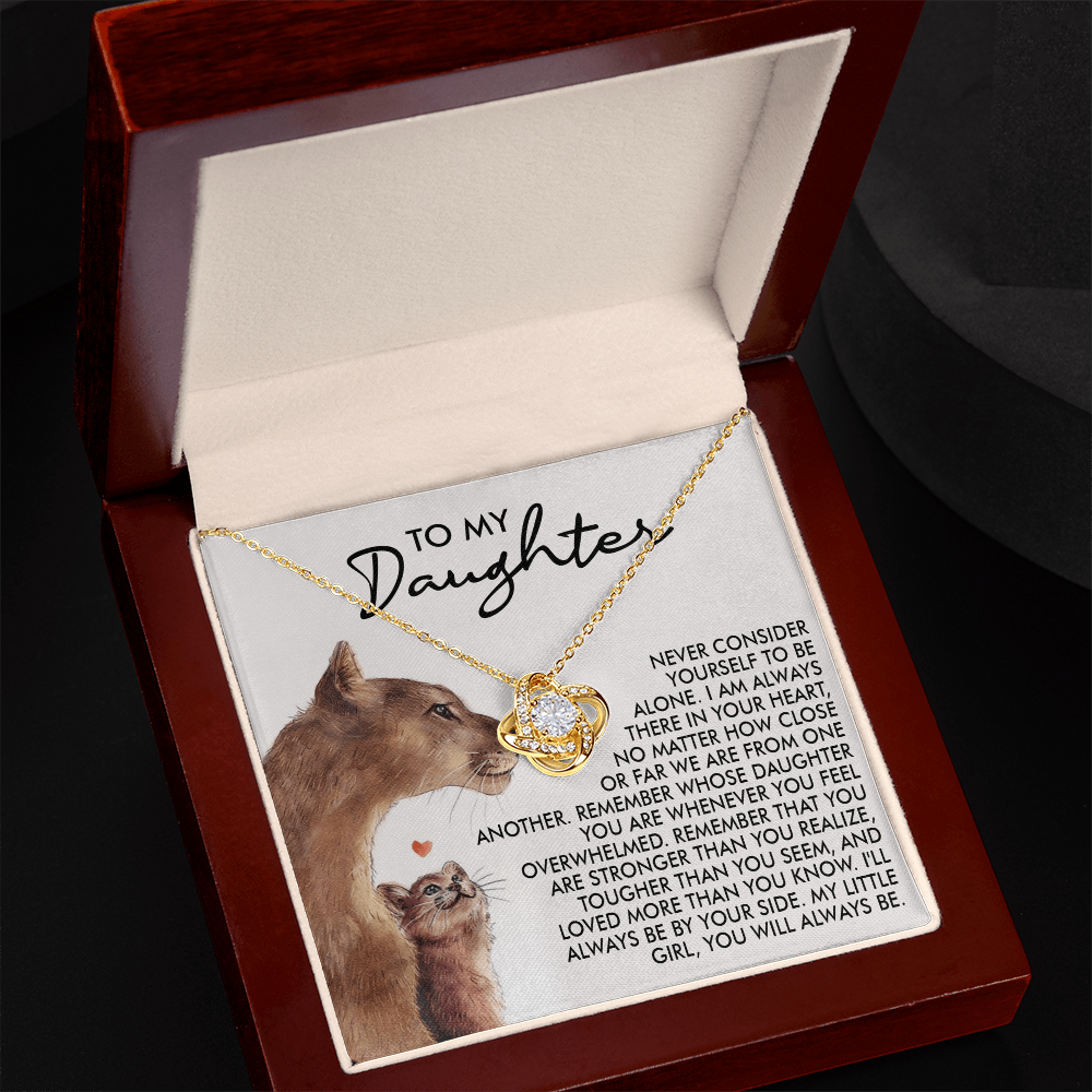 To My Daughter Love Knot Necklace – From Mom, A Symbol of Unconditional Love, Strength & Forever Bond
