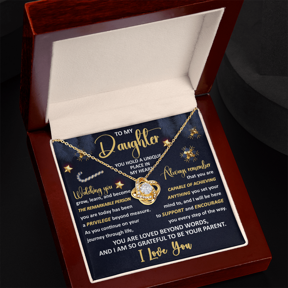 To My Daughter Necklace – You Hold a Unique Place in My Heart – Inspirational Gift from Mom or Dad