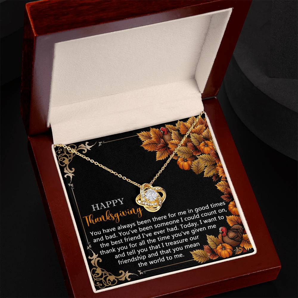 To the Friend I Can Always Count On Love Knot Necklace – Gold or Silver Thanksgiving Gift