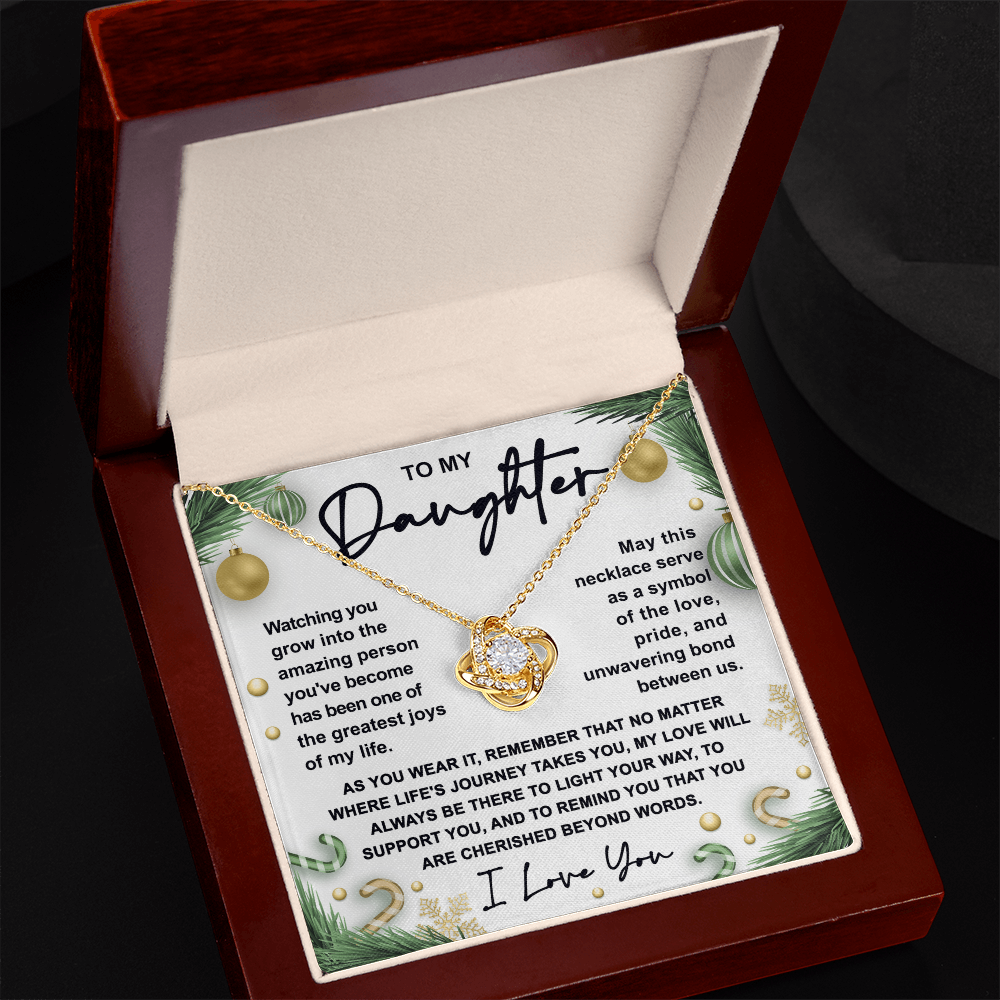 To My Daughter Necklace – Symbol of Love, Pride & Unbreakable Bond – Meaningful Christmas Gift from Mom or Dad