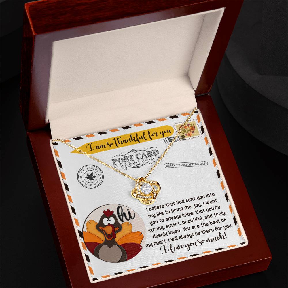 You Are the Beat of My Heart Love Knot Necklace – Thanksgiving Gift for Her