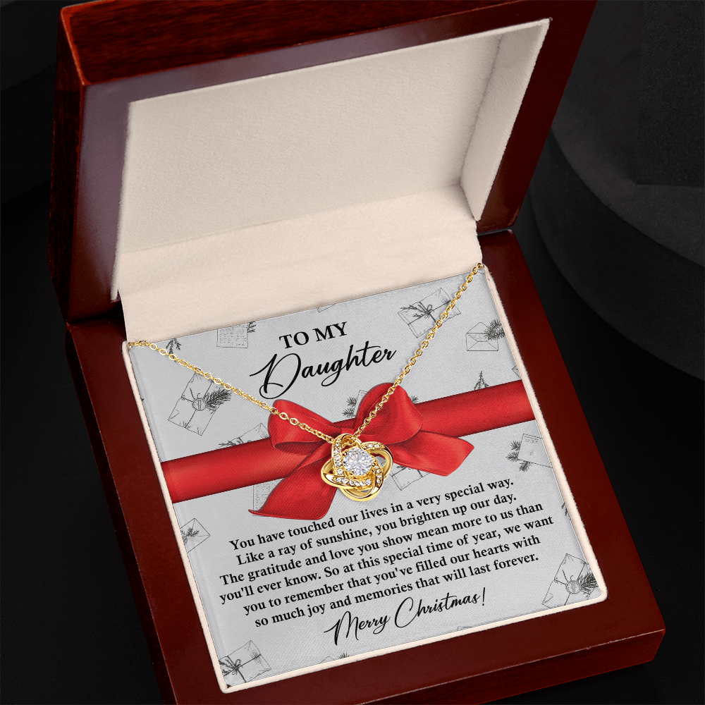 To My Daughter – You've Touched Our Lives in a Very Special Way Christmas Necklace Gift of Love & Gratitude