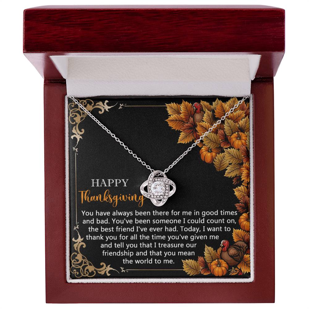 To the Friend I Can Always Count On Love Knot Necklace – Gold or Silver Thanksgiving Gift