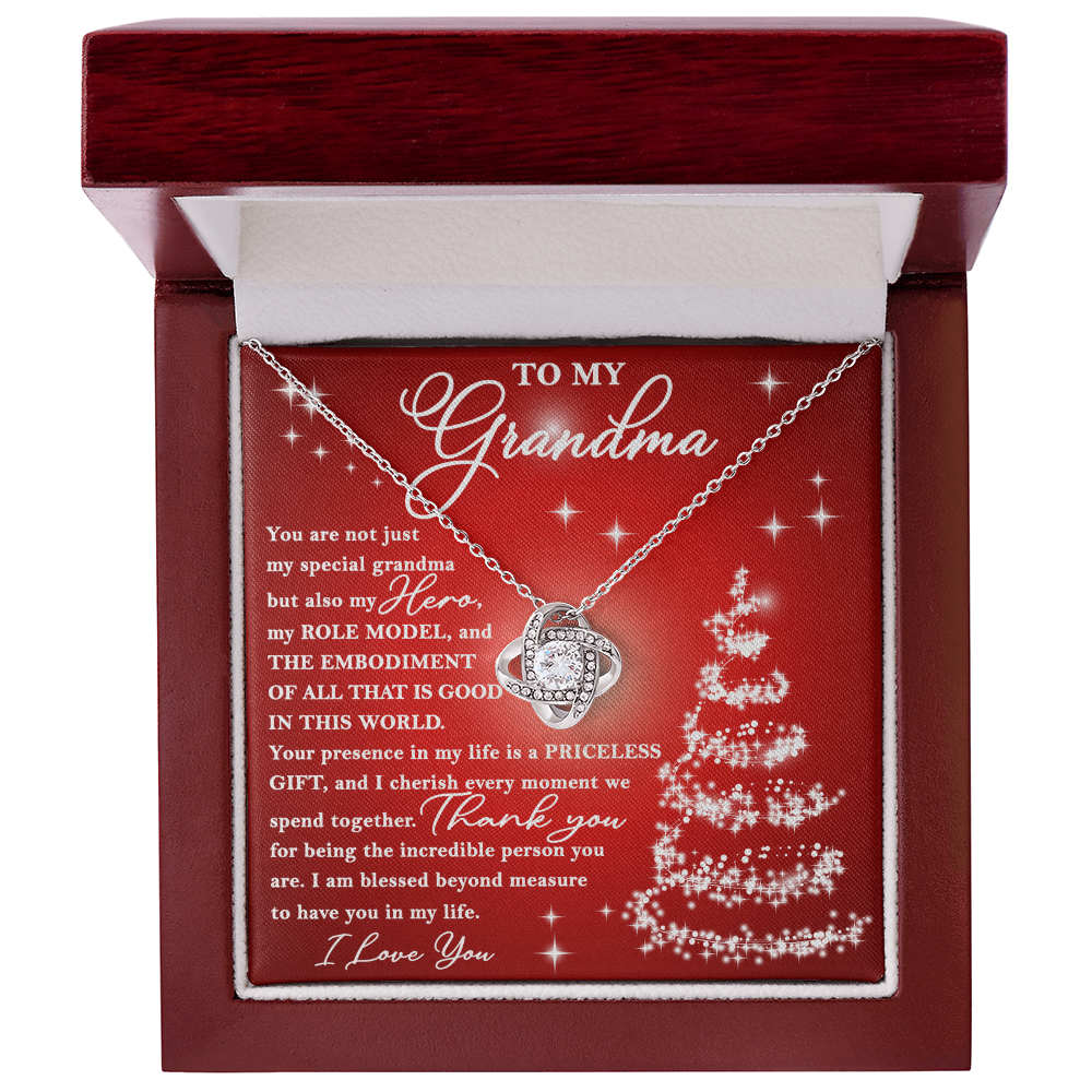 To My Grandma “My Hero” Christmas Message Card with Necklace | Heartfelt Holiday Gift for Grandmother | Sentimental Keepsake