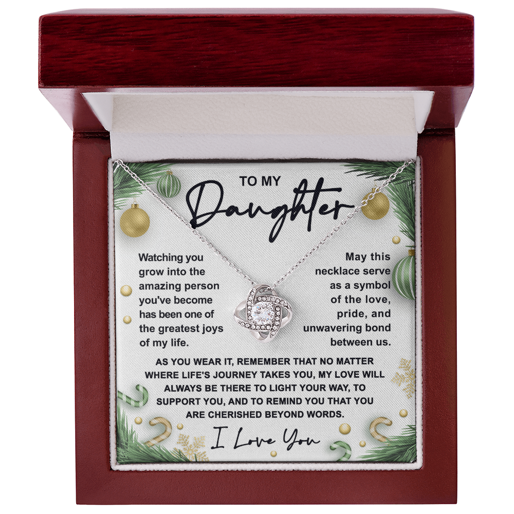 To My Daughter Necklace – Symbol of Love, Pride & Unbreakable Bond – Meaningful Christmas Gift from Mom or Dad