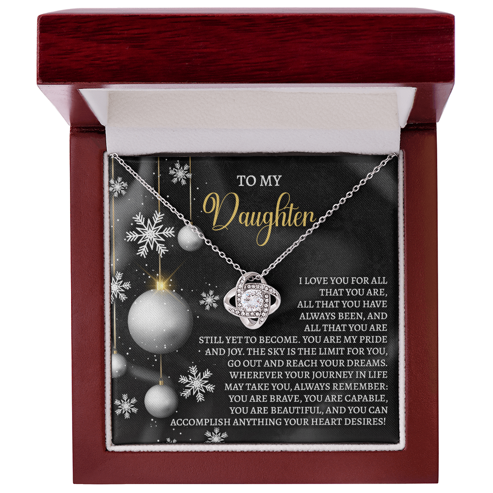 To My Daughter – You Are My Pride and Joy, Reach Your Dreams, Inspirational Christmas Gift Necklace