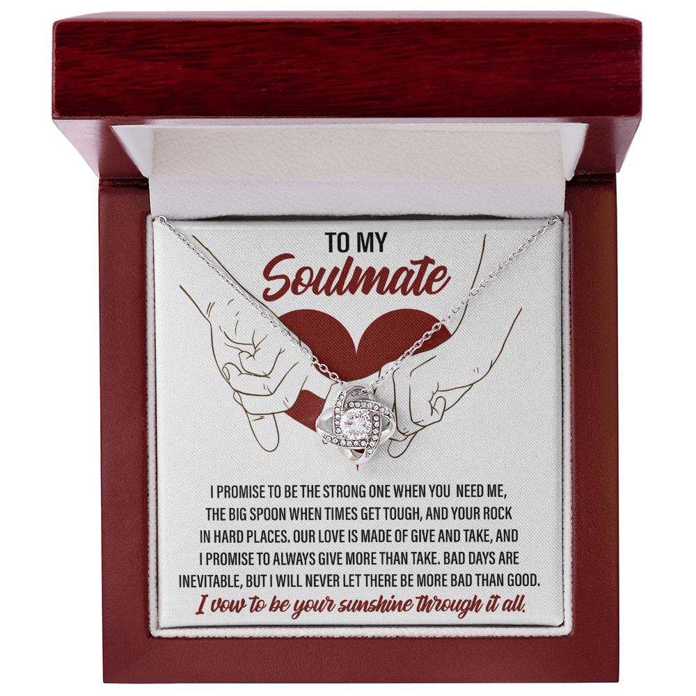 Soulmate Promise Love Knot Necklace with Heartfelt Message Card