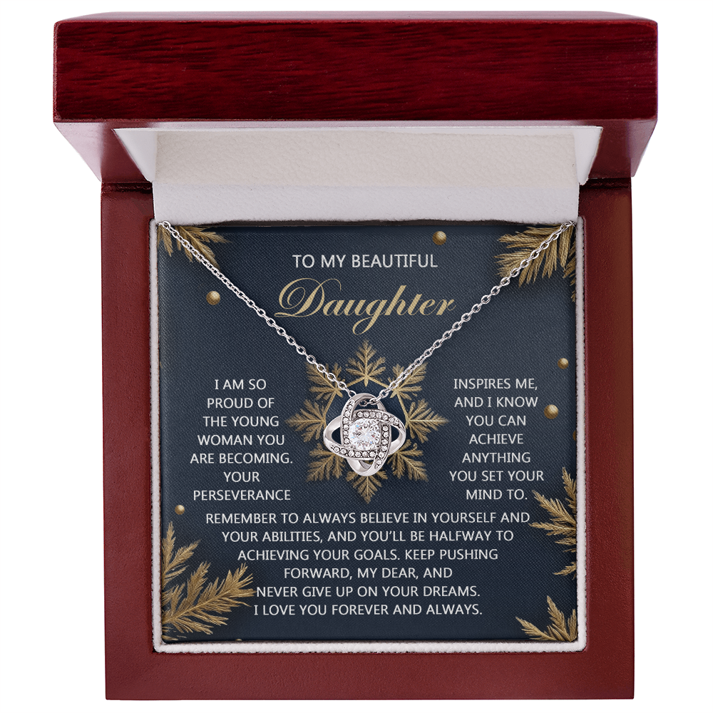 To My Beautiful Daughter – Proud of the Young Woman You're Becoming, Christmas Necklace Gift