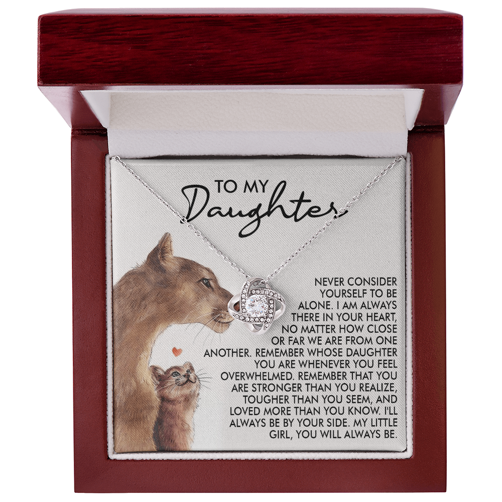 To My Daughter Love Knot Necklace – From Mom, A Symbol of Unconditional Love, Strength & Forever Bond