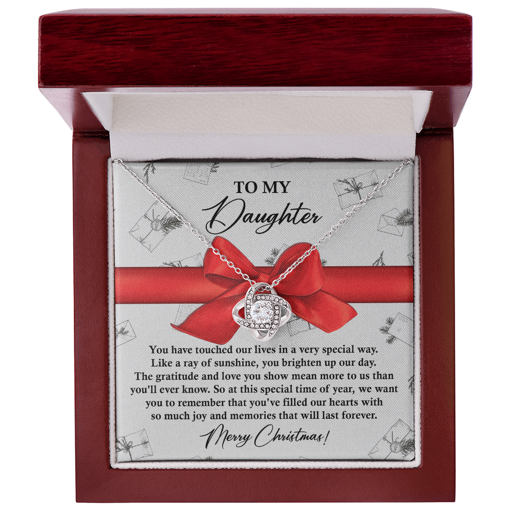 To My Daughter – You've Touched Our Lives in a Very Special Way Christmas Necklace Gift of Love & Gratitude