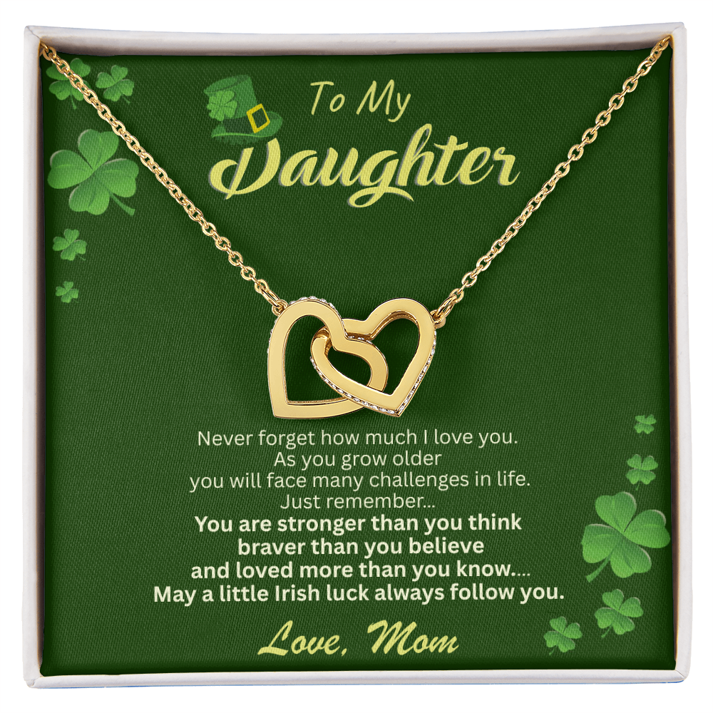 To My Daughter Necklace – Personalized Gift From Mom or Dad | Lucky Shamrock Inspirational Jewelry