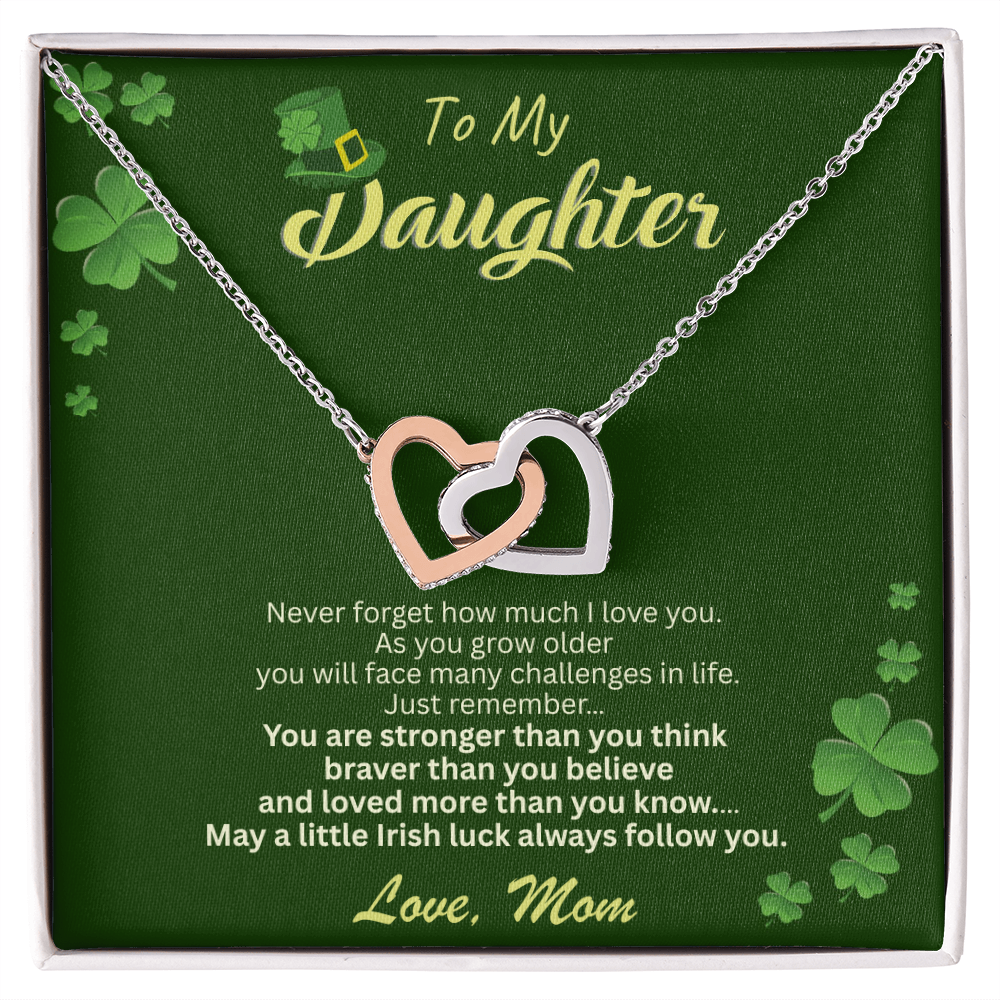 To My Daughter Necklace – Personalized Gift From Mom or Dad | Lucky Shamrock Inspirational Jewelry