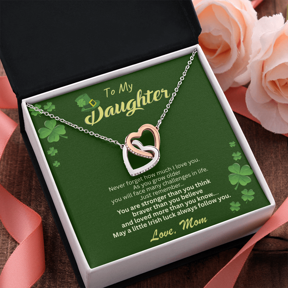 To My Daughter Necklace – Personalized Gift From Mom or Dad | Lucky Shamrock Inspirational Jewelry