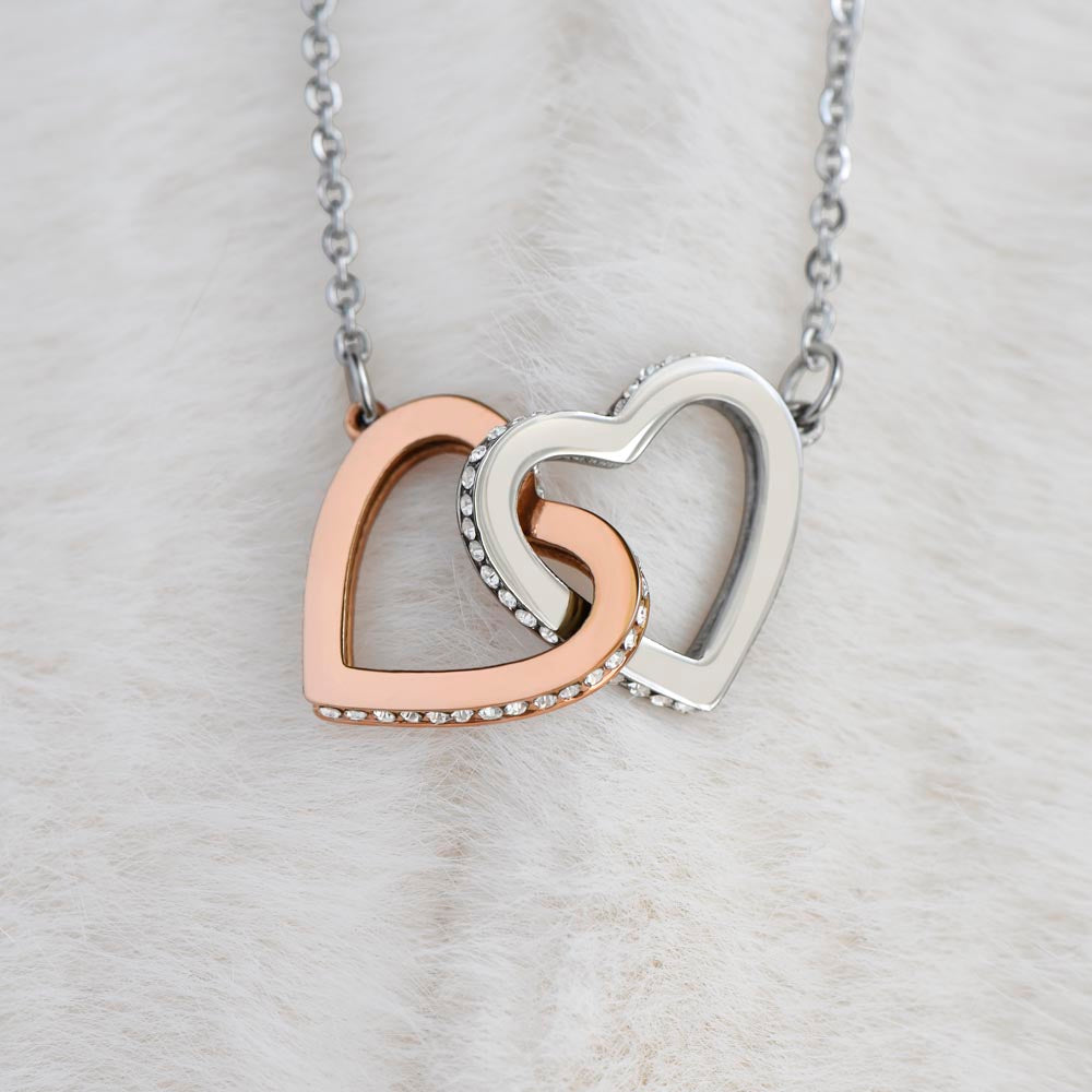 Amazing Daughter Life Doesn’t Get Easier, You Get Stronger Interlocking Hearts Necklace