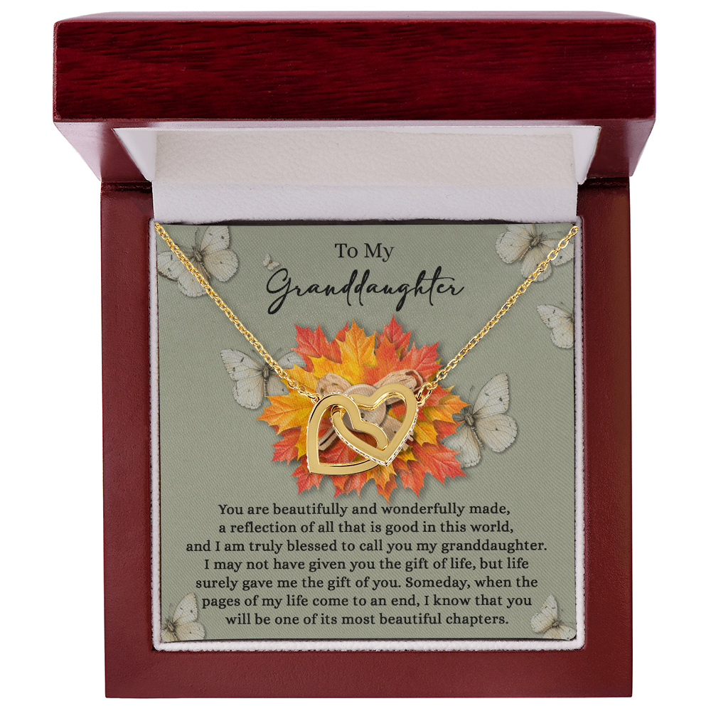 Granddaughter - Gift of You Interlocking Hearts Necklace with Heartfelt Message Card