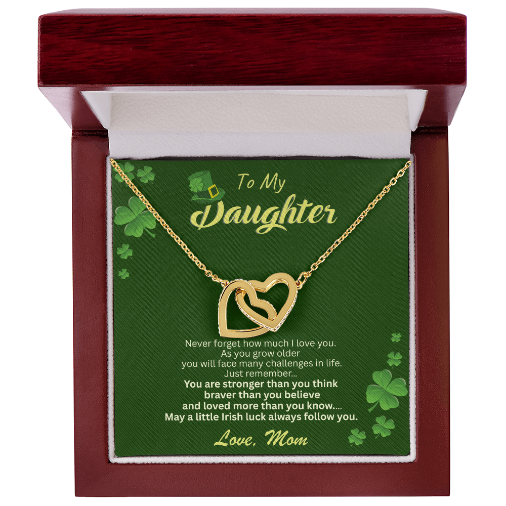To My Daughter Necklace – Personalized Gift From Mom or Dad | Lucky Shamrock Inspirational Jewelry
